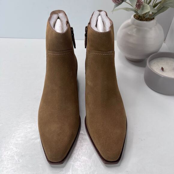 Cole Haan Grand 360 Naia Suede Chunky Heel Ankle Boot Golden Toffee Women's 9.5B - Picture 6 of 9